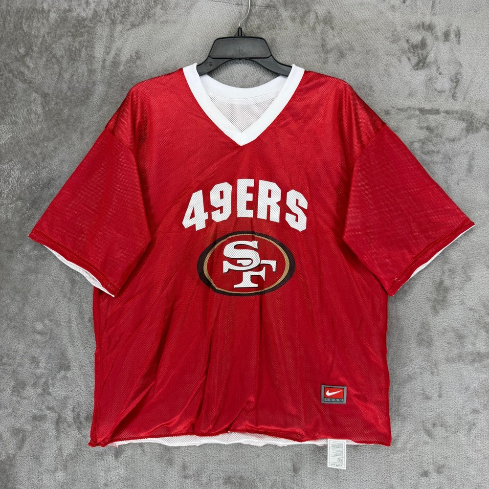 Nike Team NFL San Francisco 49ers Reversible Mesh Jersey Red White Mens XL